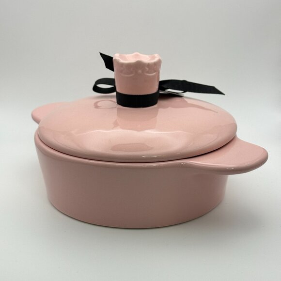 Good Witch brie baker and knife set by Rae Dunn | Pink ceramic brie baker set - Picture 4 of 6